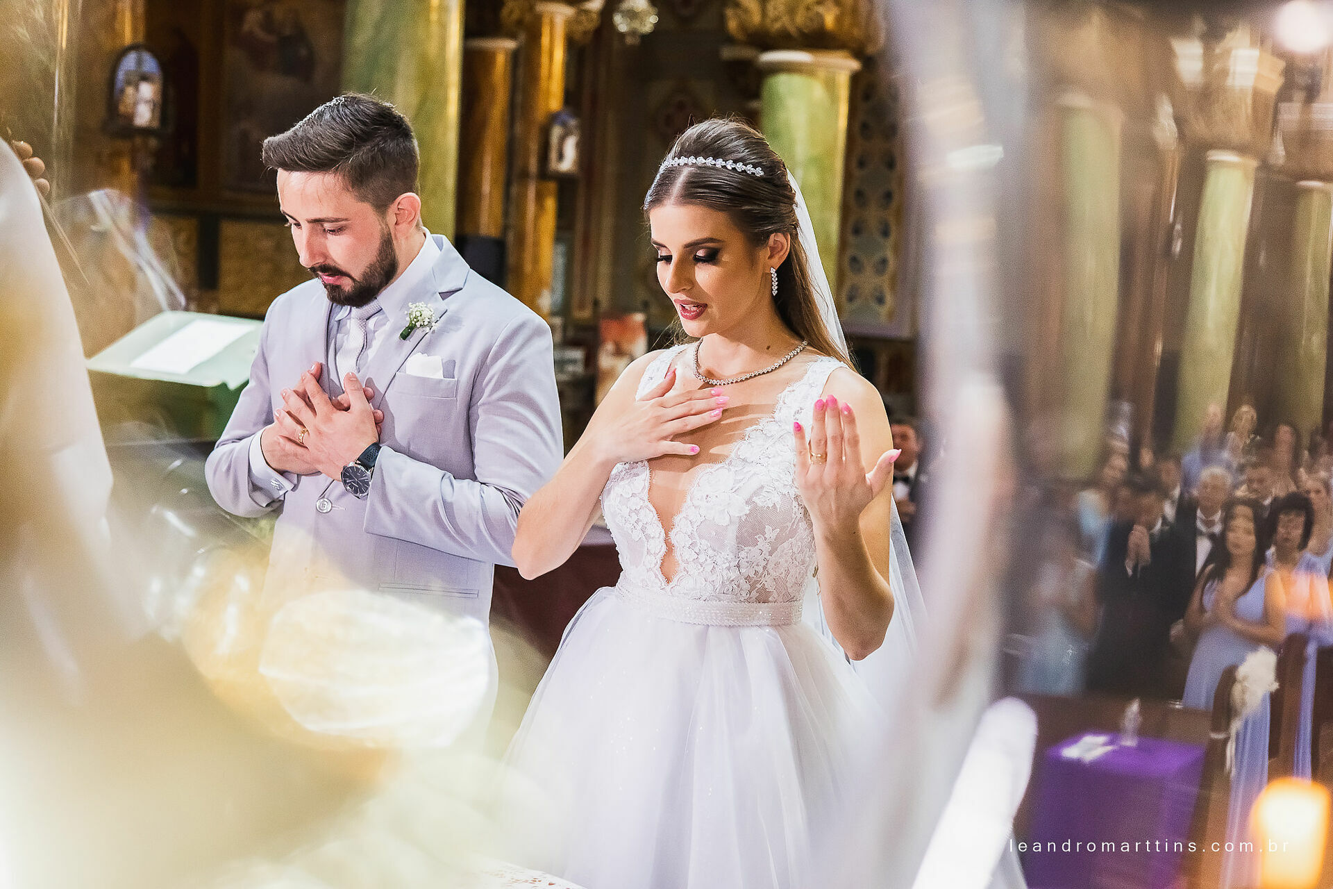 Casamento Marcele e Vitor na igreja Basílica com recepção no espaço Glauber Carvalho